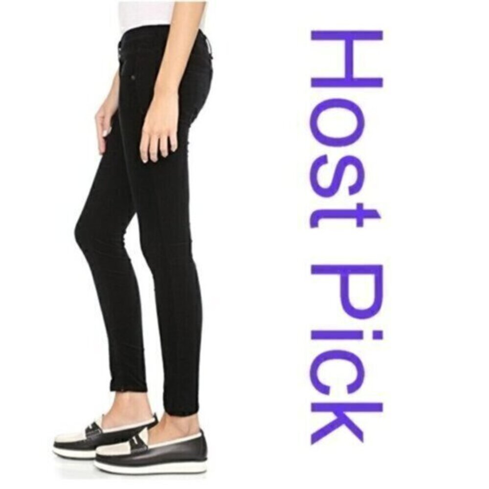 Rag & Bone/ Jean Zipper Capri Black Velvet Size 28